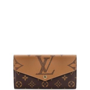 Louis Vuitton Sarah Wallet NM Reverse Monogram Giant and Monogram Canvas Brown